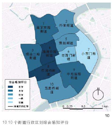 城市街区环境感知的空间分布
