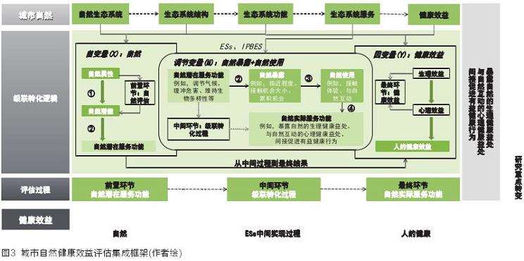 基于ESs的城市自然健康效益集成评估框架