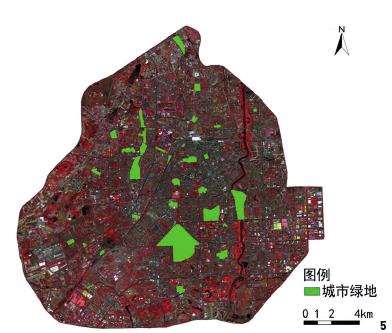 城市绿地降温范围分析