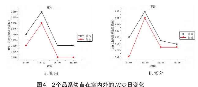 2个品系木奶果幼苗叶绿素荧光参数日变化分析
