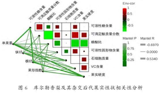 库尔勒香梨及其杂交后代果实性状相关性分析