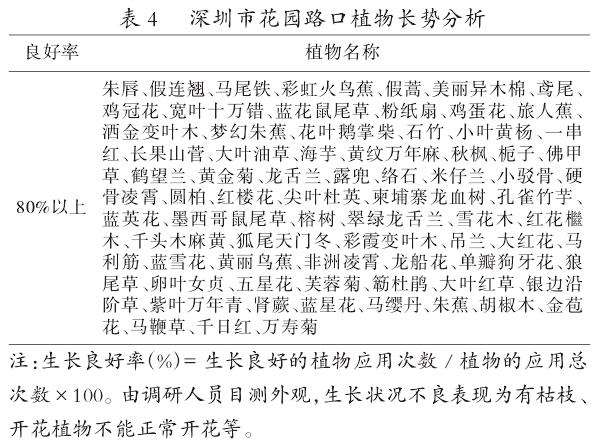 深圳市花园路口植物应用调查