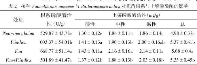 丛枝菌根真菌与印度梨形孢对枳生长与养分的影响