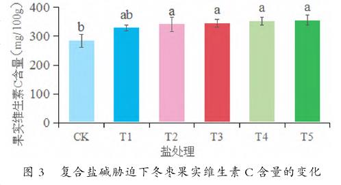 复合盐碱胁迫对冬枣果实内在指标的影响