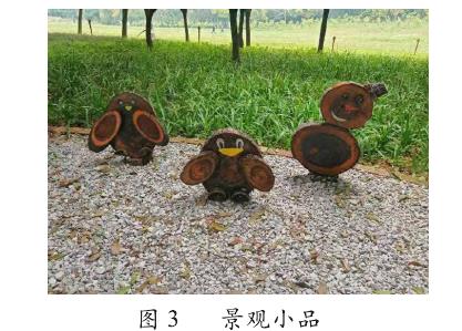 柳州市园林废弃物资源化利用成果（有机覆盖物、景观小品等）实景图