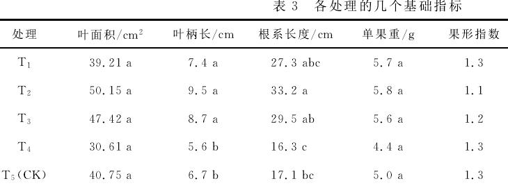 草莓生长基础指标数据统计表